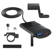 Carregador Rápido USB 30W para Motocicleta - PD, QC3.0, Type-C, IP67 à Prova d'Água (12V-24V)