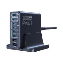 Carregador Rápido USB-C 300W Multiportas com PD 3.1 (140W) - Macbook Pro M2, iPhone 15/14 e Galaxy