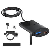 Carregador Rápido USB Para Motocicleta 12V-24V 30W PD QC3.0 Tipo-C IP67 Suporte Para Carregador De