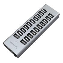 Carregador rápido USB SABRENT 90W 20 portas com fonte de alimentação de 12V