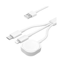 Carregador Sem Fio 3 Em 1 Com Cabo Para iPhone 12-16, Samsung, Xiaomi, Apple Watch 1-10 SE Ultra - VIKEFON Carregador Sem Fio 3 Em 1 Com Cabo Para iPhone 12-16, Samsung, Xiaomi, Apple Watch 1-10 SE Ultra - VIKEFON