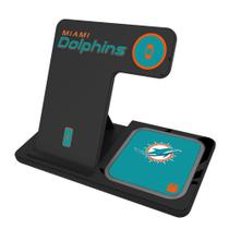 Carregador Sem Fio 3 em 1 Keyscaper Miami Dolphins Carregador Sem Fio 3 em 1 Keyscaper Miami Dolphins