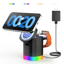 Carregador sem fio JoyGeek 3 em 1 magnético para iPhone Apple Watch AirPods Carregador sem fio JoyGeek 3 em 1 magnético para iPhone Apple Watch AirPods