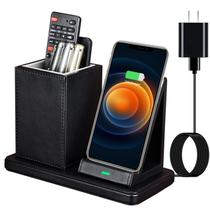 Carregador sem fio, organizador de mesa, estação de carregamento preta Carregador sem fio, organizador de mesa, estação de carregamento preta