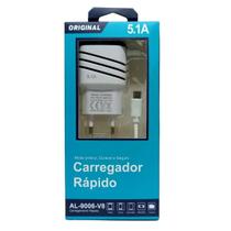 Carregador Smart com 2 Entradas USB 5.1A Alta Qualidade Turbo V8 + Cabo Micro USB Reling Carregador Smart com 2 Entradas USB 5.1A Alta Qualidade Turbo V8 + Cabo Micro USB Reling