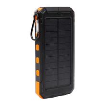 Carregador Solar Portátil (200000mah) com Lanterna, Bússola e USB Duplo