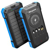 Carregador solar Power Bank Hicyzoe 49800mAh com azul sem fio
