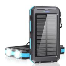 Carregador solar Power Bank jskei 36800mAh com lanterna azul