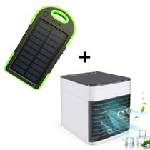 Carregador Solar Power Bank + Mini Ar Condicionado Portátil