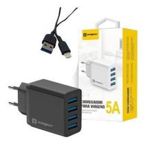 Carregador Sumexr 4 Portas Usb 5a Bivolt 110/220 - Sumerx Carregador Sumexr 4 Portas Usb 5a Bivolt 110/220 - Sumerx