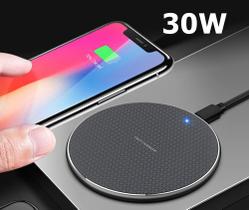 Carregador Super Rápido 30w Qi Sem Fio Para iPhone Samsung