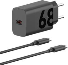 Carregador Super Turbo 68W Ultra Rápido Tipo C Com Carregamento Rápido Cabo Tipo C Compatível Com Todos Aparelhos Tipo C