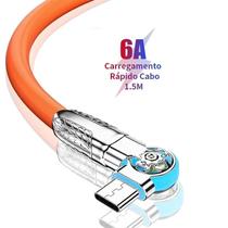 Carregador Tipo C Cabo De Carregamento Rápido Laranja Kable Para Micro USB