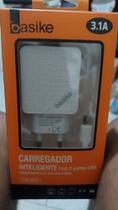 Carregador Tipo C inteligente com 2 portas USB 3.1A - Basike