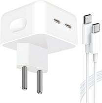 Carregador Tipo C Turbo 50W com Cabo USB-C 1M e Fonte Compatível com Iphone 17 17 Pro Max 17 Air 15 16 Pro Max Plus Ultr