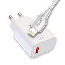 Carregador tomada 15w + cabo lightning branco kafei - kiekcp004l