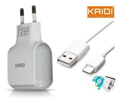Carregador Tomada Duplo Super Rápido + Cabo Usb Type C 1 Mt - Kaidi Carregador Tomada Duplo Super Rápido + Cabo Usb Type C 1 Mt - Kaidi