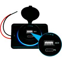 Carregador Tomada Usb PD Type-C Veicular Celular Carga Rápida Roadstar RS-111 3UBR Bivolt Carregador Tomada Usb PD Type-C Veicular Celular Carga Rápida Roadstar RS-111 3UBR Bivolt