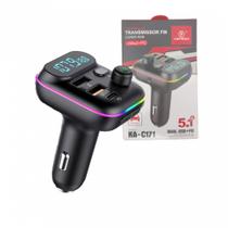 Carregador Transmissor Veicular MP3 Player Bluetooth 5.1 RGB Kapbom KA-C171