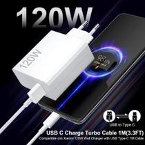 Carregador Turbo 120w Fonte Usb Carregador + Cabo Ultra Rápido 120w Usb C Turbo