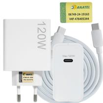 Carregador Turbo 120W Original Carga Ultra Rápida 3.0 Tipo C Turbo 3.0 Carga Rápida