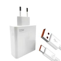 Carregador Turbo 120w Tipo-C Compativel Com Xiaomi Redmi Note 10 11 12 13 Pro 4G 5G