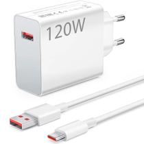 Carregador TURBO 120W USB + Cabo USB X USB-C Tipo-C COMPATIVEL MI