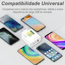 Carregador Turbo 140W Tipo-C 3 Portas + Cabo USB-C 1m Super Rápido