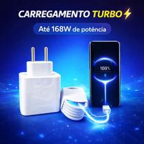 Carregador Turbo 168W USBC Rápido PD 3.0 Universal Xiaomi Samsung Motorola Fonte Bivolt Super Fast Charge Tipo C Potente Carregador Turbo 168W USBC Rápido PD 3.0 Universal Xiaomi Samsung Motorola Fonte Bivolt Super Fast Charge Tipo C Potente