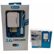 Carregador Turbo 2 Entradas USB Cabo de dados 3.4 TIPO C