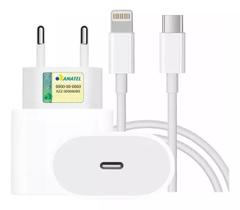 Carregador Turbo 20W Cabo Lightning USB.C Compatível Iphone 11 12 13 14 Pro Max X XR XS