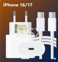 Carregador Turbo 20W Cabo Tipo C Compativel Modelo iPhon 15 16 17 Carregamento Ultra Rapido Original Inova