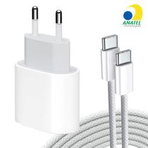 Carregador Turbo 20W com Cabo Tipo C Trançado 1M Compatível Phone 17 e Air Carregador Turbo 20W com Cabo Tipo C Trançado 1M Compatível Phone 17 e Air