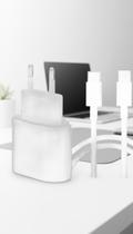 Carregador Turbo 20W Com Cabo USB Tipo C 1 Metro Branco Carregador Turbo 20W Com Cabo USB Tipo C 1 Metro Branco