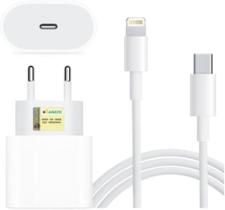 Carregador turbo 20W Compativel com Iphone 7 8 X XR 11 12 13 14 Cabo e Fonte