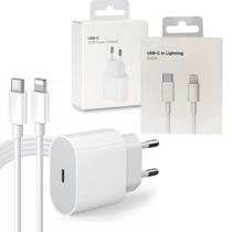 Carregador Turbo 20w Completo Lightning Compatível com iPhone XR 11 12 13 14 Pro e Pro Max Fonte e Cabo Bivolt
