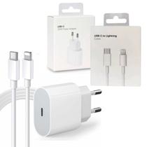 Carregador Turbo 20w Completo Lightning Compatível com iPhone XR 11 12 13 14 Pro e Pro Max Fonte e Cabo Bivolt