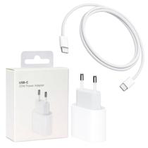 Carregador Turbo 20w Completo USBC Compatível com iPhone 15 16 17 Pro e Pro Max Cabo e Fonte Bivolt