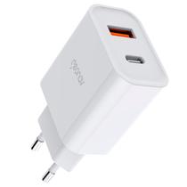 Carregador Turbo 20W Duo USB USB-C QC 3.0 Branco Geonav - CH20PDQC