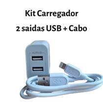 Carregador Turbo 20w fonte USB + Cabo compátivel Iphone-Kaidi