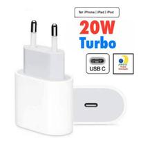 Carregador Turbo 20w P/ iPhone 8 Plus X Xr 11 12 13 Pro Max