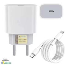 Carregador Turbo 20W Tipo C Compatível Samsung Galaxy S21 FE A20 A30 A50 Carga Super Rápida