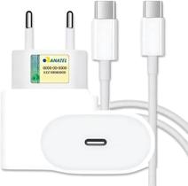 Carregador Turbo 30W Cabo Tipo-C Compativel Todos Dispositivos iPhone 15/16 IOS Android Galaxy