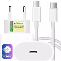 Carregador Turbo 30w Compatível com iPhone 15 15Pro 15 Pro Max USB-C Bivolt Completo Cabo + Fonte