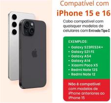 Carregador Turbo 30W Compatível iPhone 15/16/17-16 PRO, 16 PRO MAX iPhone 15 PLUS 15 PRO 15 PRO MAX, GALAXY - Todos ANDR