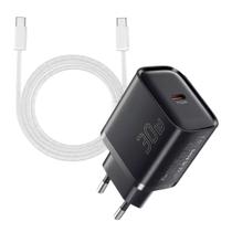 Carregador Turbo 30W Completo Com Cabo Reforçado Tipo-C x Tipo-C Carregador Turbo 30W Completo Com Cabo Reforçado Tipo-C x Tipo-C