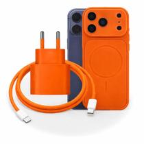Carregador Turbo 40W Laranja USB.C Com Cabo Compatível Iphone 15 16 17