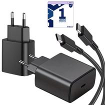Carregador Turbo 45w PD Preto Com Cabo USB Tipo-C Compatível Com Galaxy S24 FE - Blance