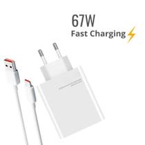 Carregador Turbo 67W Cabo USB-C Com Adaptador Compatível Com Redmi Note 10/ Redmi Note Pro - CMARK