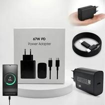Carregador Turbo 67w Pd Usb-c + Cabo Para Samsung S25 Z Fold Preto USB-C Compatível com Samsung S20FE S21FE S22 S10 S23